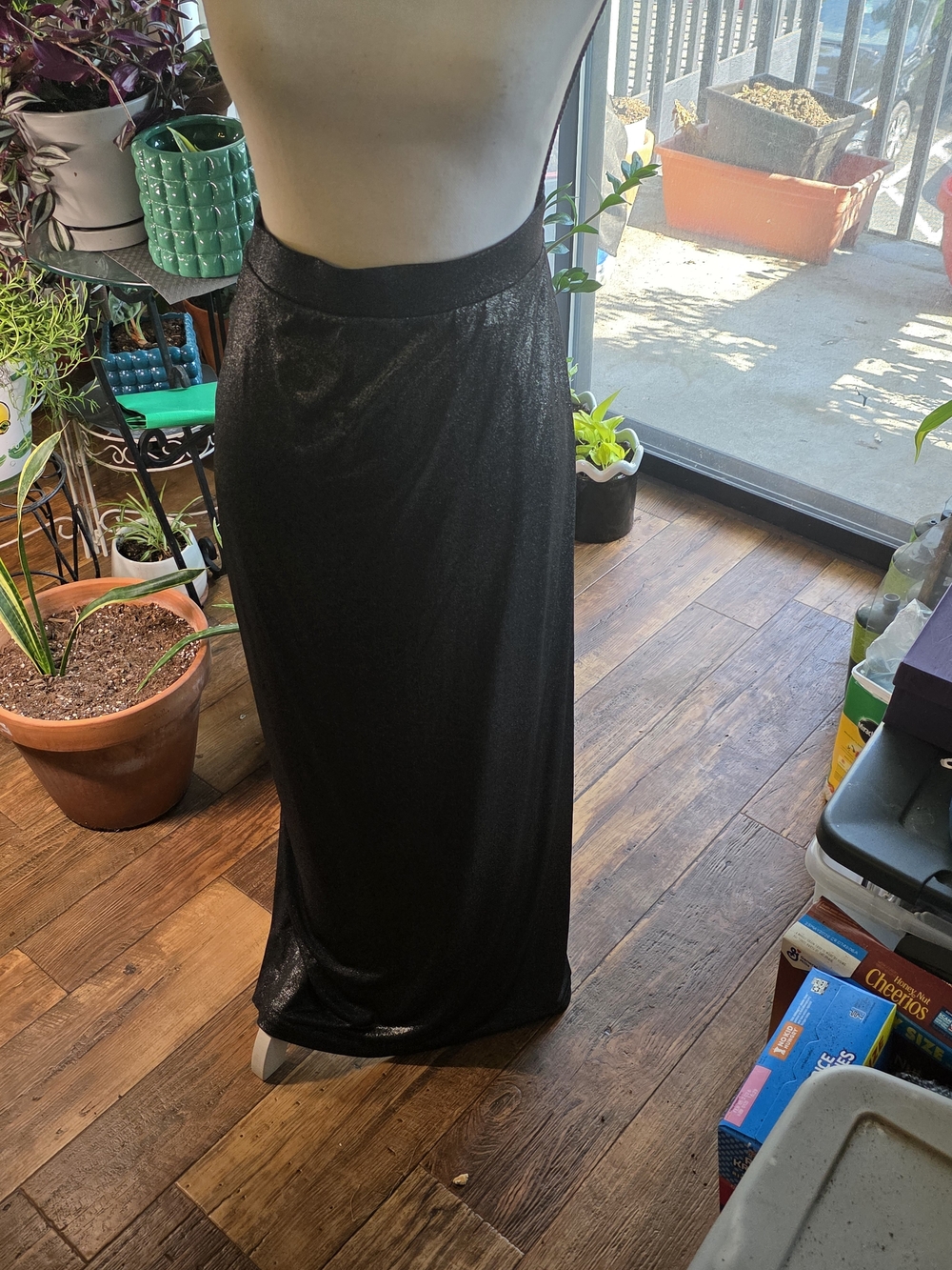Lane Bryant Black Shimmer Maxi Skirt